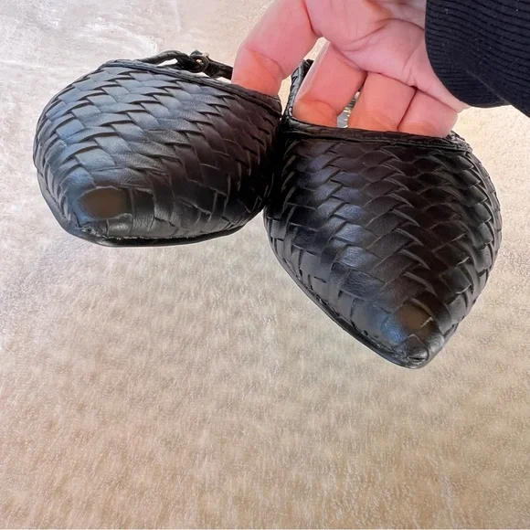 LONDON RAG WOVEN BLACK SLINGBACKS FLATS SANDALS POINT TOE SIZE 6 NWT - Picture 6 of 8